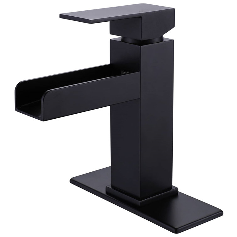KIKO HOME Waterfall Bathroom Sink Faucet Black Single Hole Modern ...